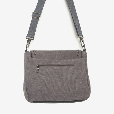 Geantă de mână gri cu ornamente - Genti de mână