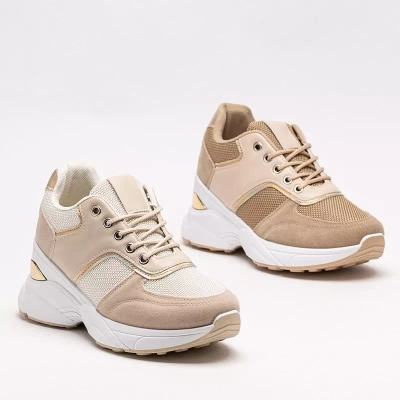 OUTLET Pantofi sport bej, adidasi dama Mariuopo - Incaltaminte