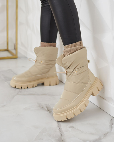 Royalfashion Cizme de zăpadă slip-on pentru femei de culoare maro deschis Sadella