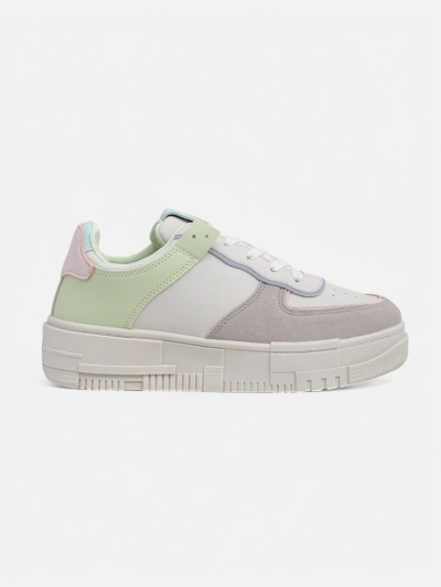 Sneakers damă Lycaste bej din piele ecologică cu talpă plată