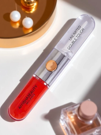 Ruj și luciu de buze transparent 2-în-1 Hot Red