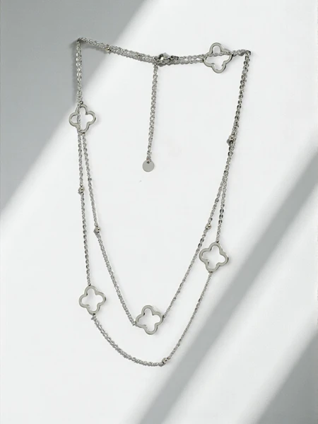 Colier argintiu Livia Quattro Argento - eleganță minimalistă