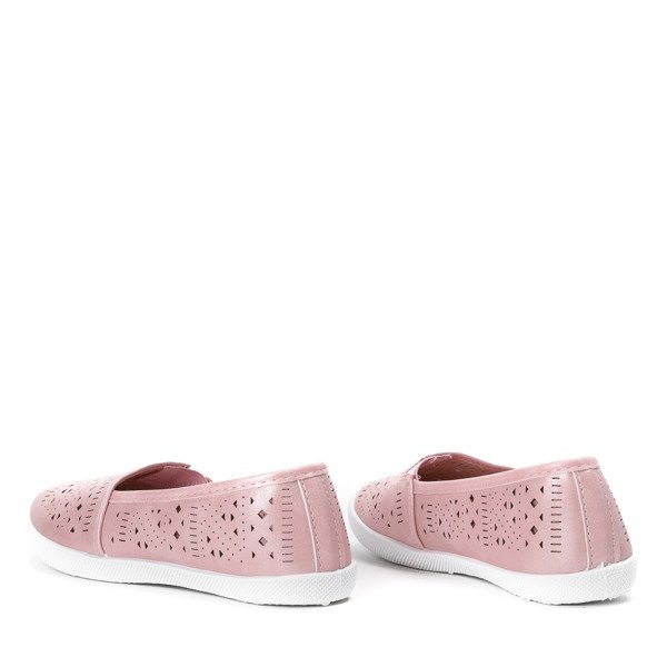 Dziecięce slip on ażurowe w kolorze różowym Molien - Obuwie