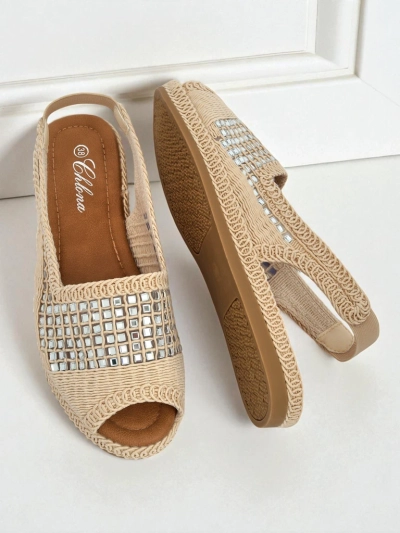 Sandale espadrile de damă cu pietre strălucitoare Belle Sparkle