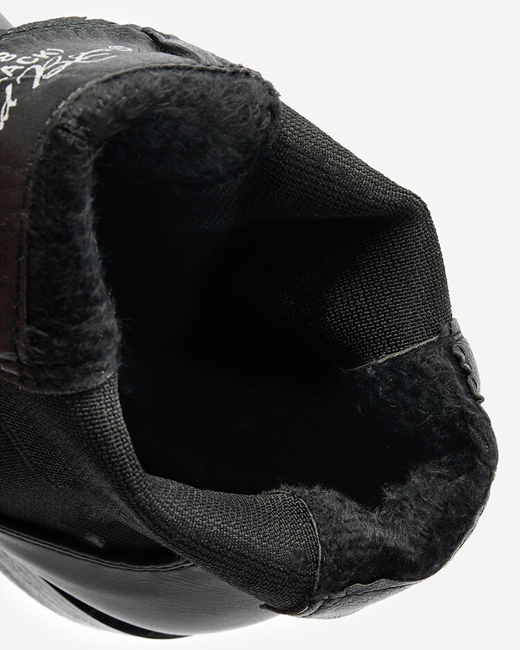 Royalfashion Cizme negre pentru femei a'la sztyblety cu ornamente Ederte