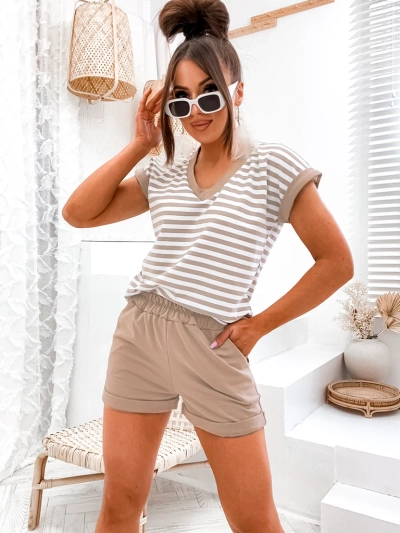 Royalfashion Set din bumbac pentru femei cu dungi