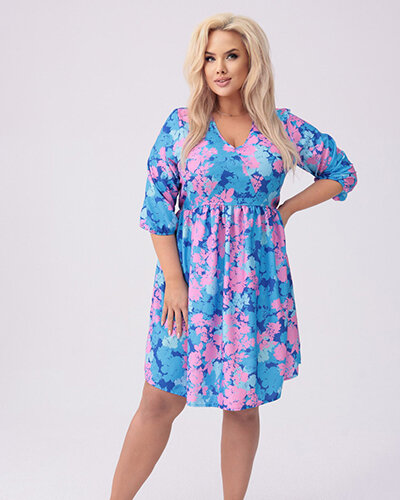 Royalfashion Rochie de damă până la genunchi cu imprimeu PLUS SIZE