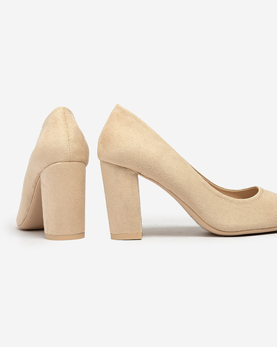 Royalfashion Pantofi de damă cu postă din piele ecologică de căprioară Duttoso