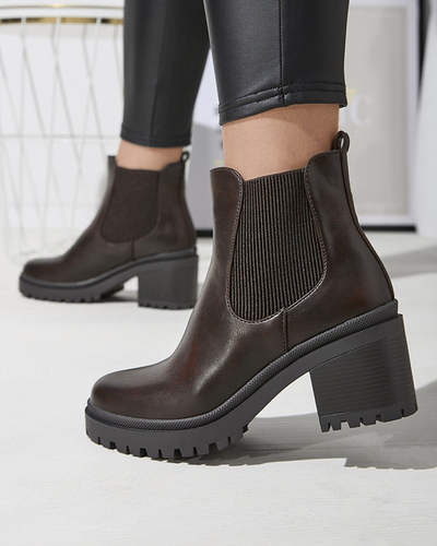 OUTLET Cizme de damă maro închis pe post de cizme Foccillo- Footwear