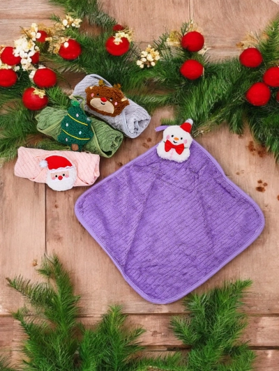Set prosoape de baie de Crăciun Royalfashion Happy Xmas