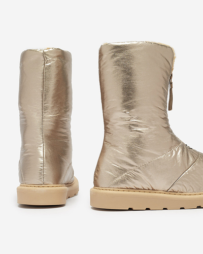 Pantofi de damă roz-auriu a'la cizme de zăpadă Tirigga- Footwear
