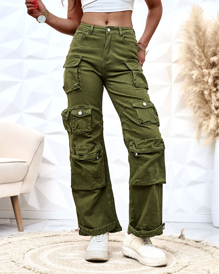 Royalfashion Pantaloni de luptă largi pentru femei