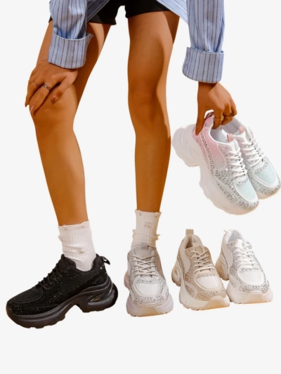 Sneakers sport pentru femei Royalfashion cu cristale Bloss