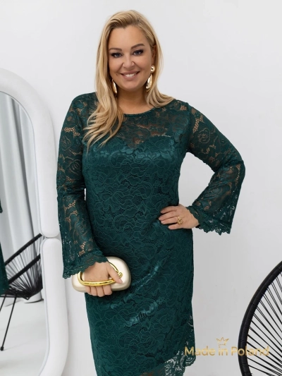 Rochie midi de damă din dantelă cu mâneci largi Kiss Star