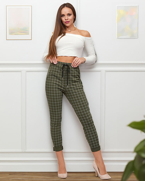 Royalfashion Pantaloni de damă în carouri