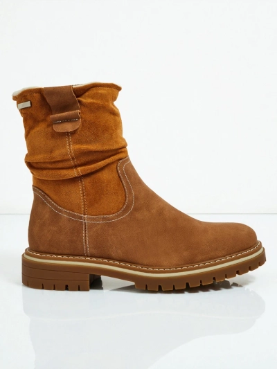 Botine înalte de damă din piele ecologică întoarsă Liora