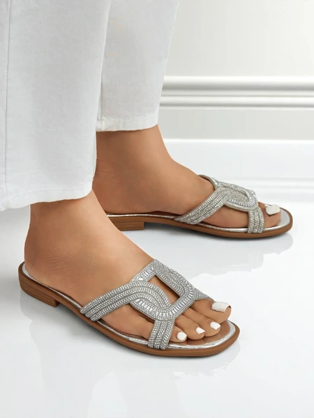 Silver Royalfashion Ariadne sandals - flat heel, ecological leather