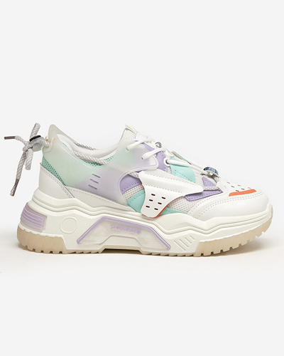 OUTLET Pantofi sport dama, adidasi in alb si mov Xillop - Incaltaminte