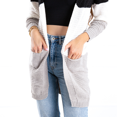 Cardigan pentru femei colorat cu buzunare - Îmbrăcăminte