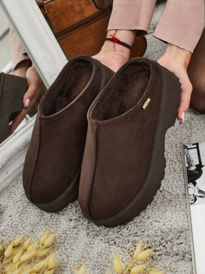 Ghete scurte tip snowboots pentru femei cu blană Noelina