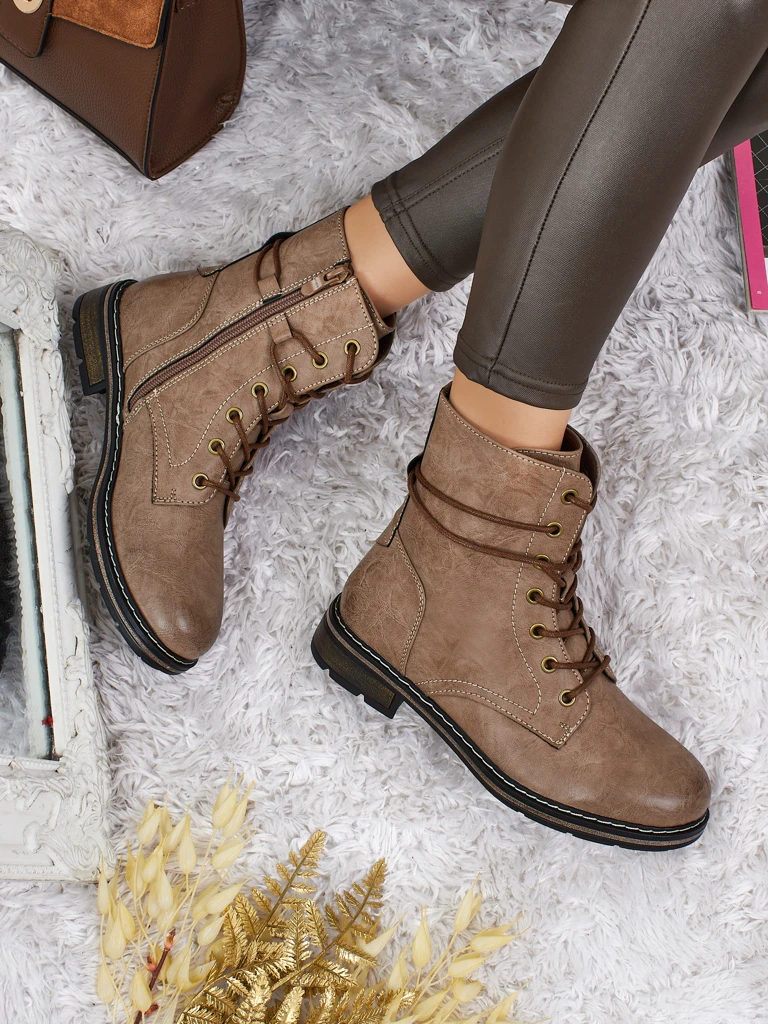 Botine Dama Flora Maro Sintetice Casual pentru Toamnă