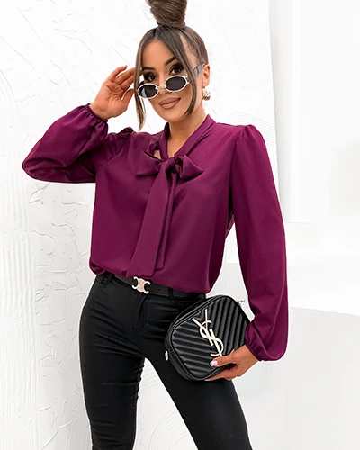 Bluză de damă Royalfashion cu fundiță