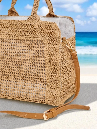 Royalfashion Geantă mare de damă din paie Ariadne Raffia