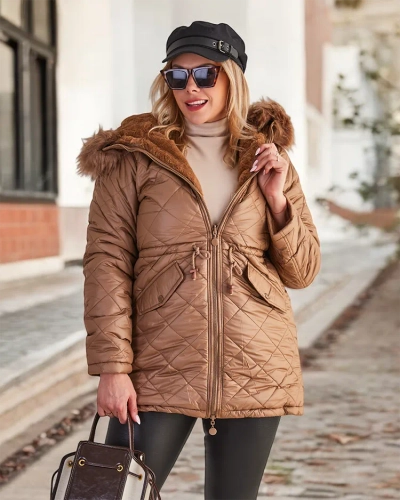 Royalfashion Jachetă matlasată pentru femei în maro
