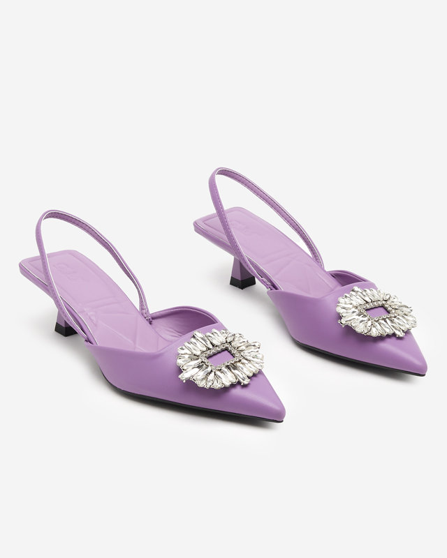 OUTLET Pantofi violet dama cu toc Arga - Incaltaminte