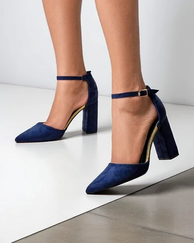 Royalfashion Pantofi cu toc din suede ecologic pentru femei Calde