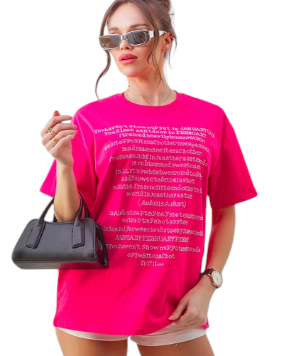 Royalfashion Tricou de bumbac pentru femei cu text din cristale strass