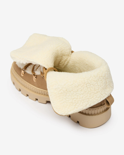 Royalfashion Cizme de vânătoare izolate pentru femei bej cu piele de oaie Lery Walk