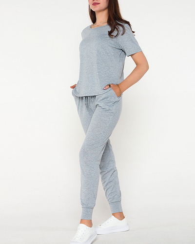 Set de trening sport gri pentru damă - Îmbrăcăminte