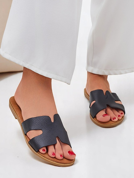 Royalfashion Papuci de damă cu talpă plată Stil casual