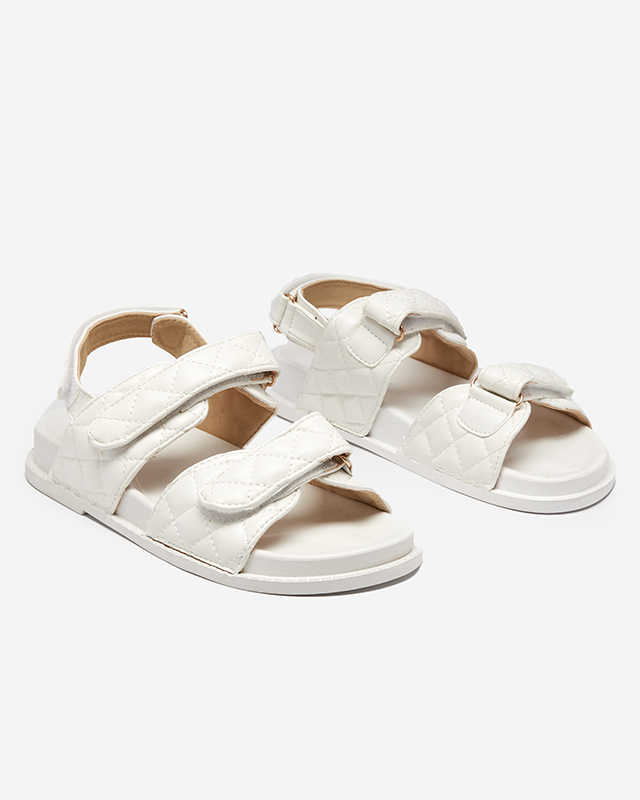 OUTLET Sandale albe Korine cu velcro dama - Incaltaminte