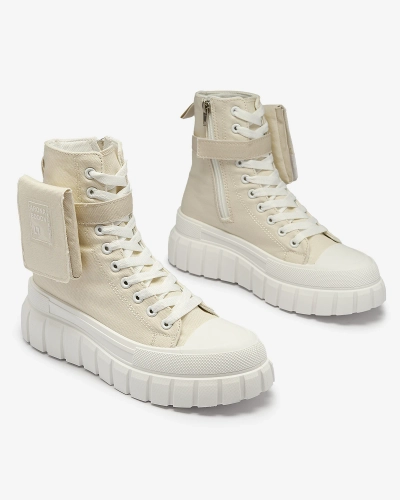 Adidași cu platformă înaltă de damă bej Uprella - Încălțăminte