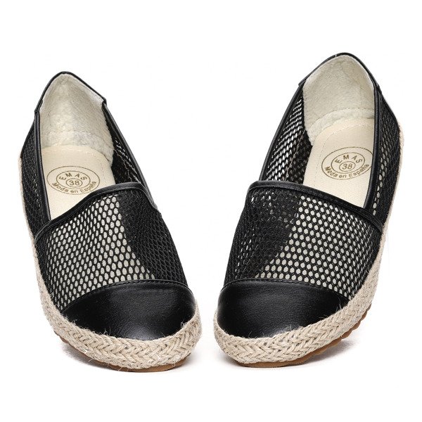 Czarne espadryle z siateczki Yonohas - Obuwie