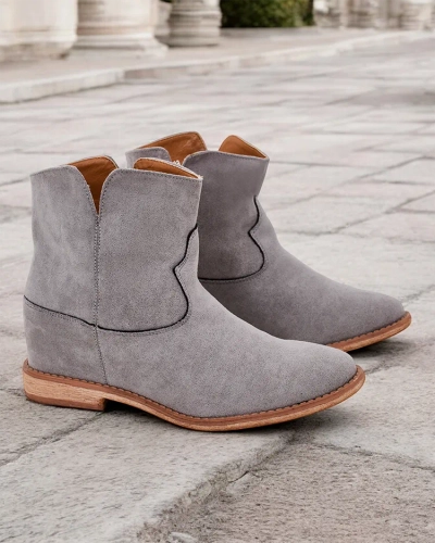 Ghete de glezna de tip cowboy Royalfashion pe o talpa acoperita Bluestone