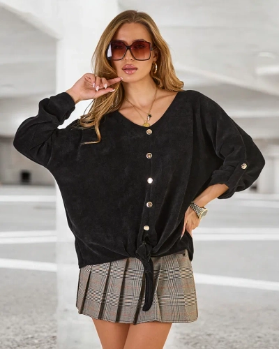 Royalfashion Pulover cu cravată pentru femei