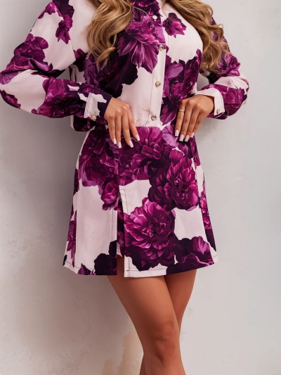 Set floral Royalfashion pentru femei cu blazer legat și pantaloni scurți
