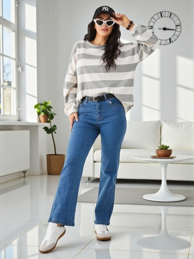 Jeans drepti din bumbac pentru femei Royalfashion