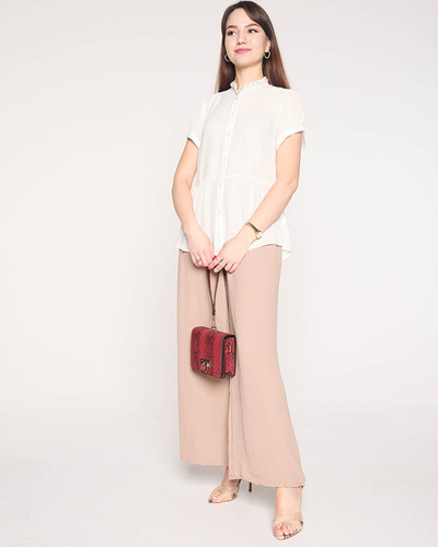 Cămașă albă de damă prinsă cu nasturi - Îmbrăcăminte