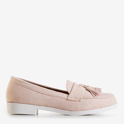 Atrugiel pudră mocasini de damă cu ciucuri - Încălțăminte