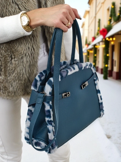 Geantă mică de damă din piele ecologică cu imprimeu de panteră Panthory