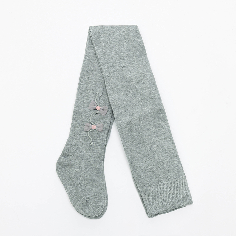 Colanti gri pentru fete cu fundite - Lenjerie intima