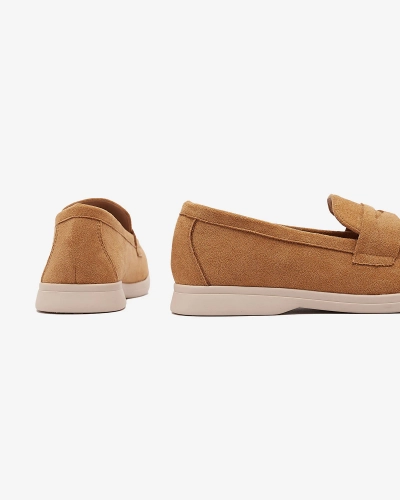 Mocasini de damă din eco-suede de culoare camel Daffer- Footwear