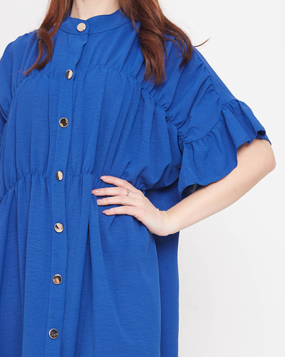 Rochie de damă bleumarin până la genunchi - Îmbrăcăminte