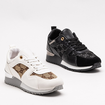 Pantofi sport de dama negri cu imprimeu Engla - Incaltaminte