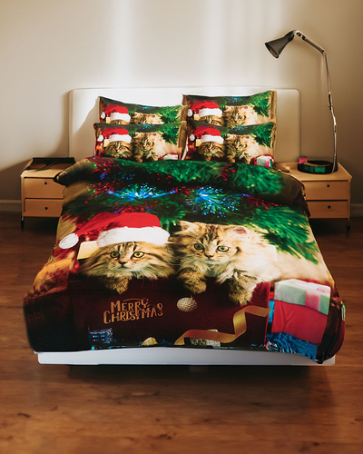 Royalfashion Lenjerie de pat de Crăciun 160x200 set de 4 PIEȚE