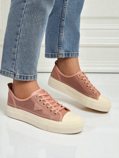 Tenis fanm Afrodyta Rosa - soulye woz rèspirant twal pou ete